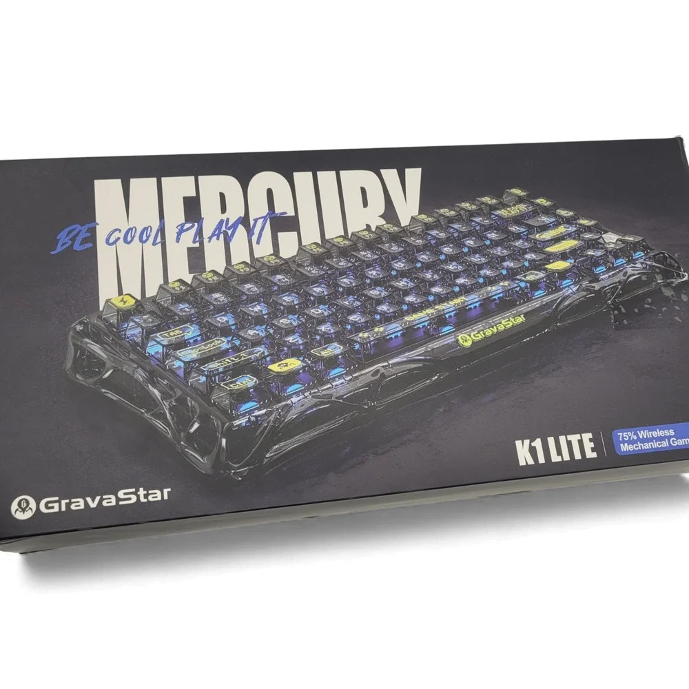 GravaStar K1 Lite Gaming Keyboard‎ 75% RGB Tri-Mode Hot-Swap Linear Switch Black
